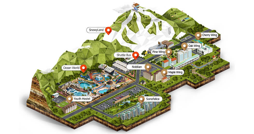 Daemyung Vivaldi Park Accommodation Map